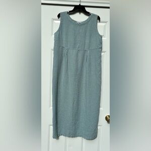 Russ Berens Linen Gray Sleeveless Maxi Dress US Malibu Sz XL Feminine Boho